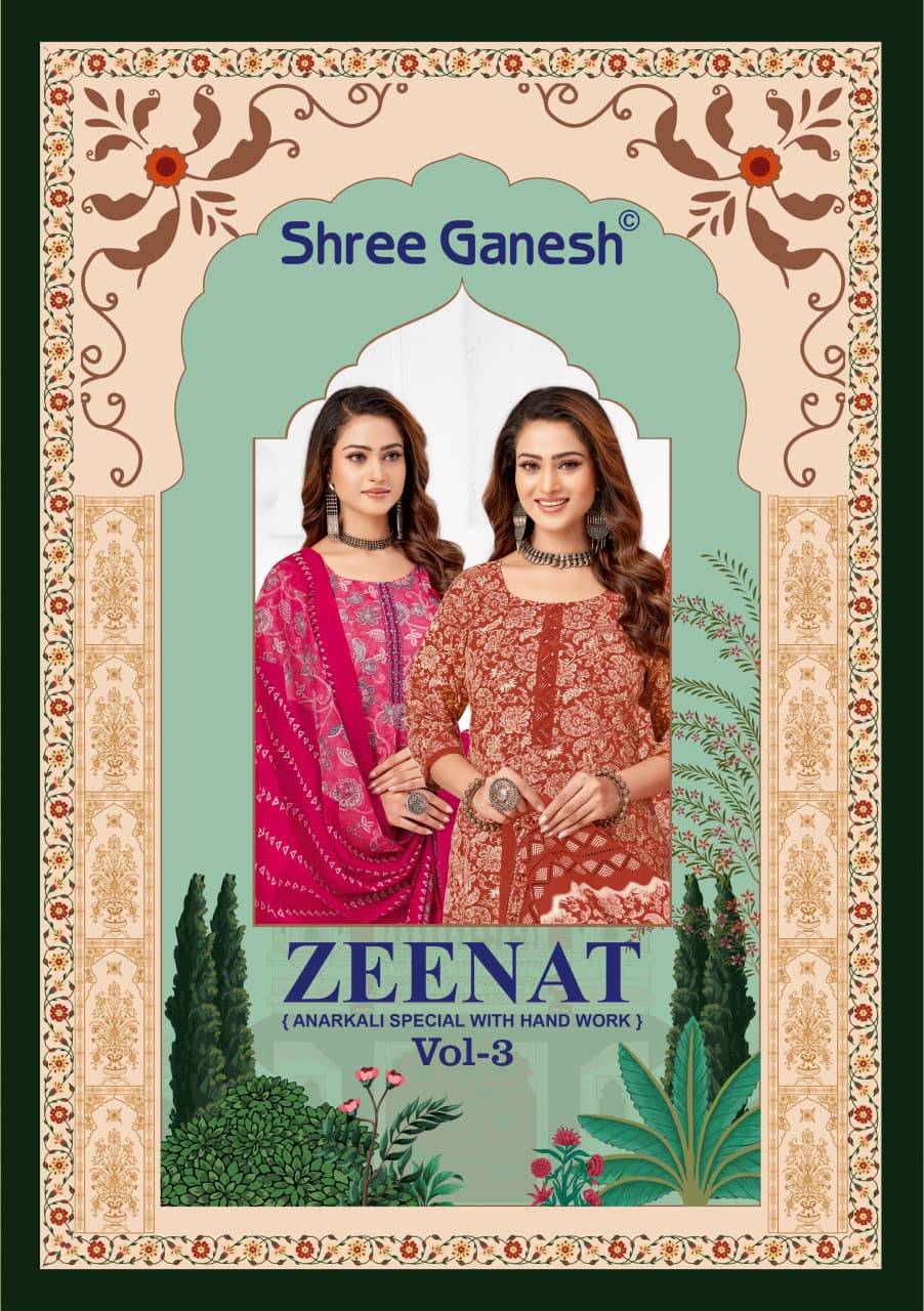 Shree ganesh zeenat vol-3 anarkali style fancy kurtis wholesale